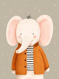 Elephant Portrait – Whimsical Nursery Animal by StudioRemier