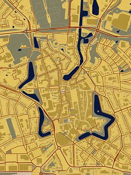 Kaart van het centrum van Goes in de stijl van Gustav Klimt van Maporia