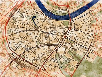 Kaart van Dresden centrum in de stijl 'Serene Summer' van Maporia