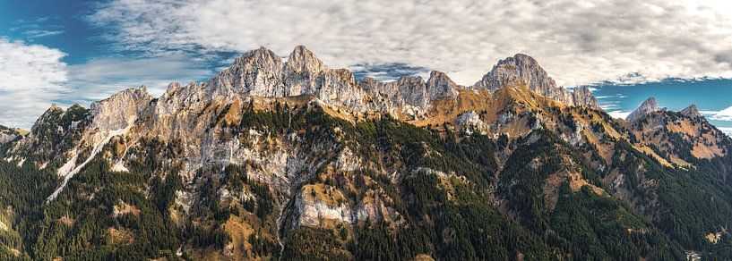 Panorama Tannheimer valley from Rote Flüh, Gimpel, Kellenspitze by Daniel Pahmeier