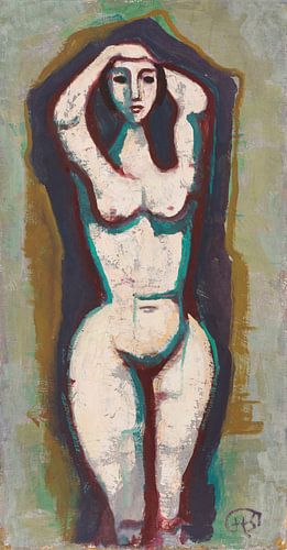 Karl Hofer, Naakt met opgeheven armen, 1951