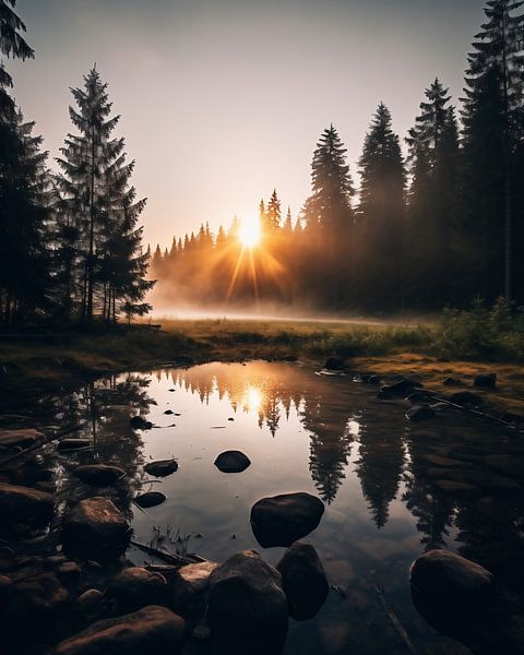 Romantischer Blick auf Herbstberge von fernlichtsicht