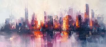 Stad Abstract | Abstract van ARTEO Schilderijen