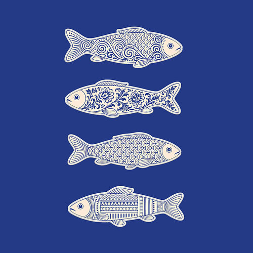 Ocean Elegance: Four Ornamental Fish