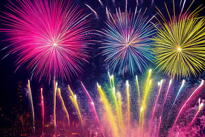 Feuerwerk im Nachthimmel Illustration