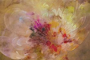 Fleur sous forme abstraite avec une technique d'aquarelle