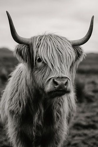 Hooglander solo – tijdloos zwart-wit portret