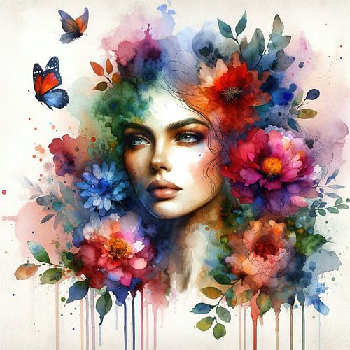 Ätherisches Blumenporträt von Chromatic Fusion Studio