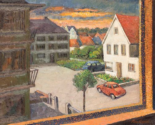 View of a street in De Panne (Belgium) - Oil on canvas.