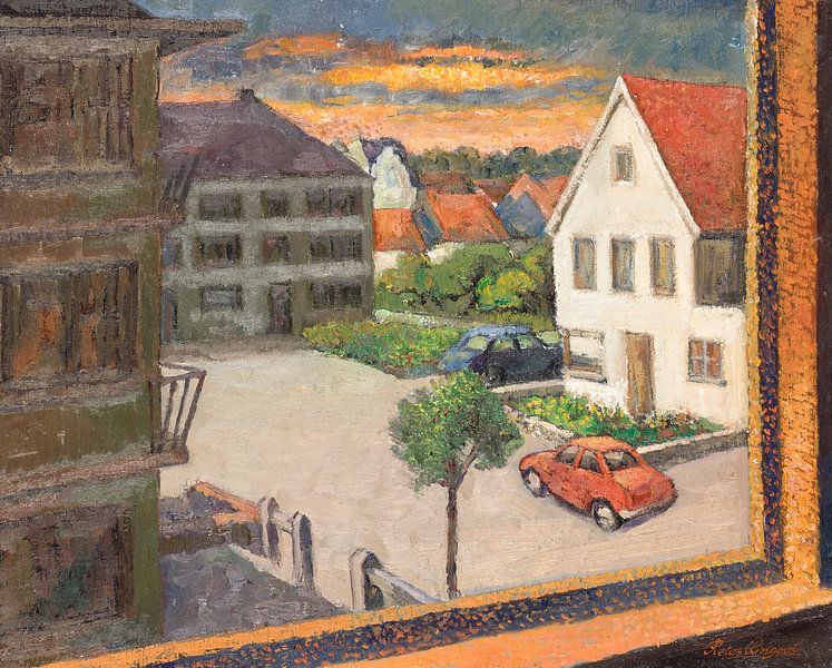 Blick auf eine Straße in De Panne (Belgien) Öl auf Leinwand. von Galerie Ringoot