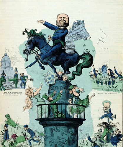 Satirical Caricature of Émile Zola