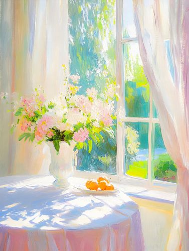 Fleurs et agrumes sur la table