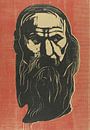 Hoofd van een oude man met baard, Edvard Munch... van Meesterlijcke Meesters thumbnail