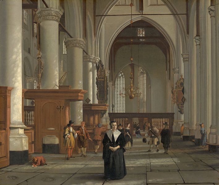 Innenraum der Laurenskerk in Rotterdam, Cornelis de Man von Meisterhafte Meister