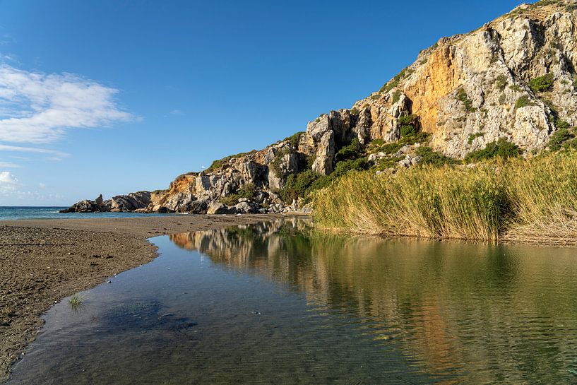 Palm beach of Preveli, Crete by Peter Schickert