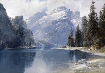 Pragser Wildsee, EDWARD THEODORE COMPTON, Um 1880 van Atelier Liesjes