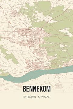 Vintage landkaart van Bennekom (Gelderland) van Rezona