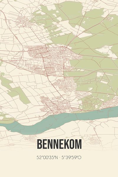 Vintage map of Bennekom (Gelderland) by Prints of Place