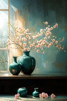 Bloesems in Groen en Roze