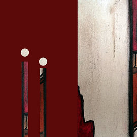 Autumn Conversations, Colourful Figures, Dark Red 1 by Kerstin Franz