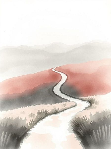 Sentier du désert serein : Un voyage sinueux à travers les teintes par Artistic