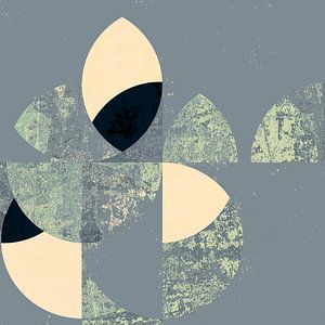 Retro marble mosaic blue gray
