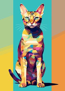 Chat Animal WPAP Pop Art sur Qreative