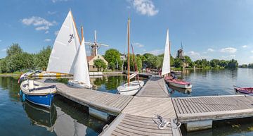 Windmills “De Lelie” and “De Ster” at the border of Lake Kralingen, Rotterdam, Holland, Netherlands by Rene van der Meer