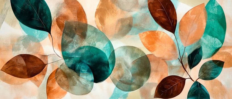 Colourful leaves over soft colours by Poster Art Shop