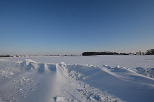 Schneeverwehungen bei Neukamp, Putbus, Insel Rügen