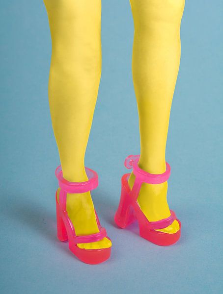 Pink plastic toy high heeled sandal by Peter Hermus