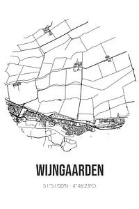 Wijngaarden (Süd-Holland) | Karte | Schwarz-Weiß von Rezona