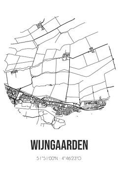 Wijngaarden (Zuid-Holland) | Landkaart | Zwart-wit van MijnStadsPoster