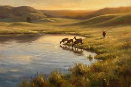 Stille am Ufer von Levi Schreuder