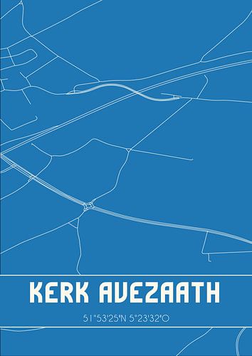 Blauwdruk | Landkaart | Kerk Avezaath (Gelderland)
