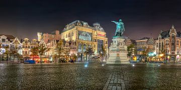 At the Vrijdamarkt in Ghent Belgium by FineArt Panorama Fotografie Hans Altenkirch