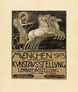 Franz von Stuck - Affiche voor de IX. Internationale Kunsttentoonstelling in München (1905) van Peter Balan
