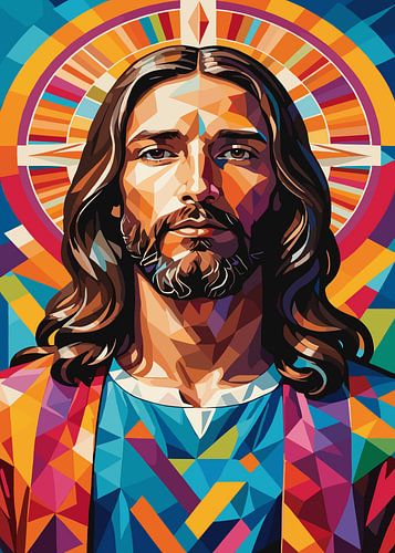 Pop Art Christus met Spectrum Halo