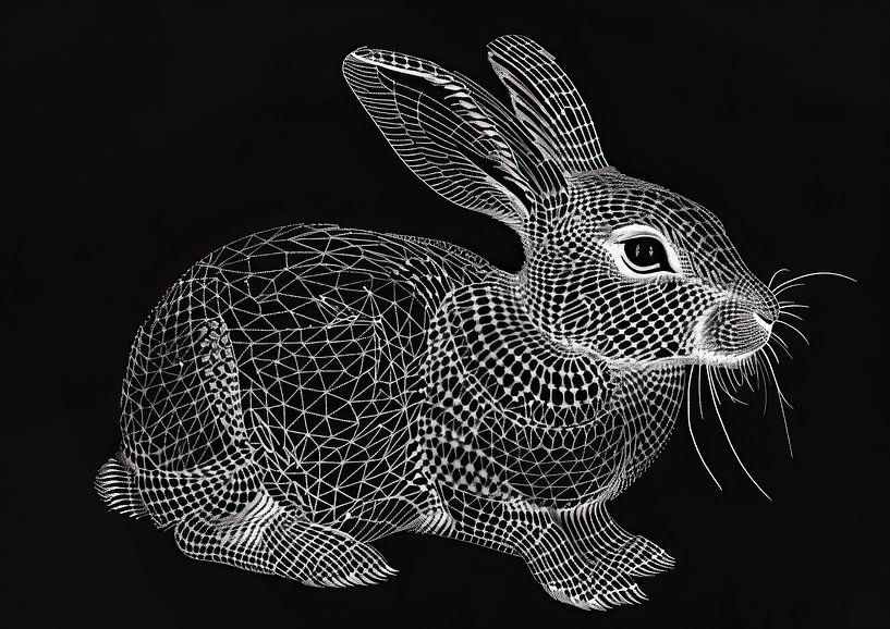 Painting Geometric Rabbit by Art Whims