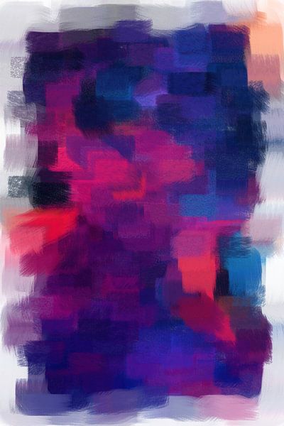 Abstract in rood blauw van Maurice Dawson