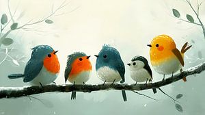 Gruppe Vögel