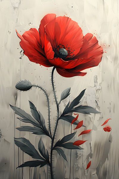 Poppy Painting | Painting Poppy | Flower Painting by AiArtLand