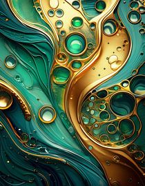 Goud en groen met patroon