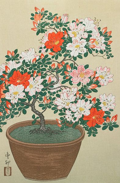 Azalea in Pot, Ohara Koson by Masterful Masters