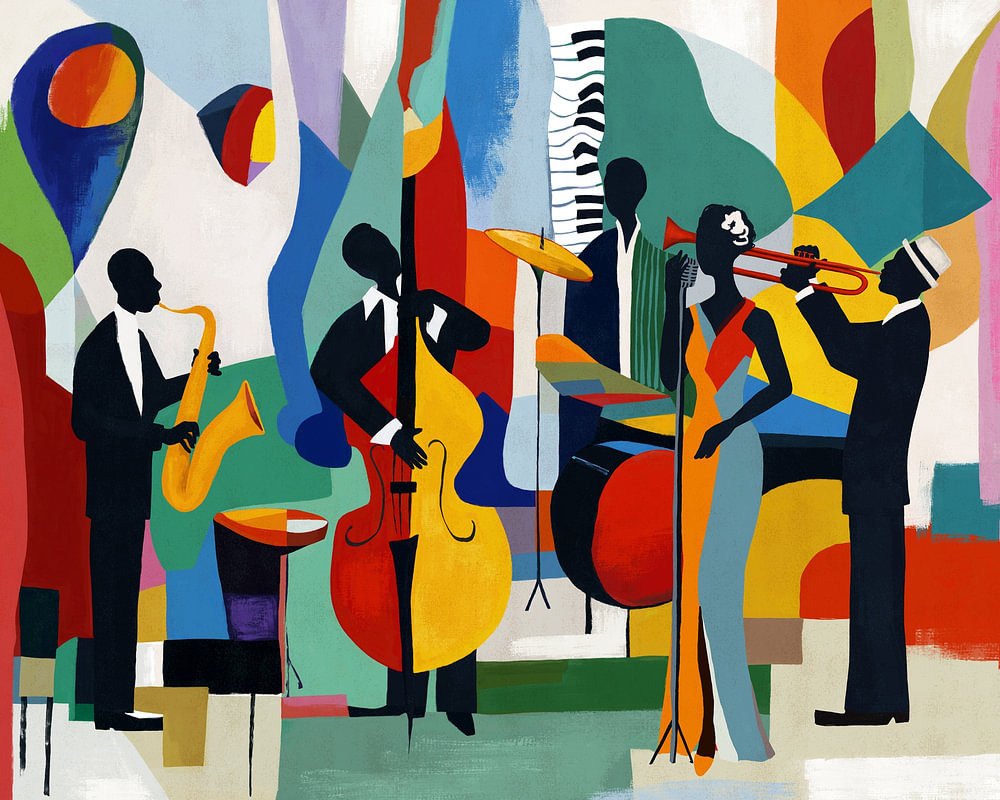 Old Time Jazz by Cats & Dotz on canvas, poster, wallpaper and more