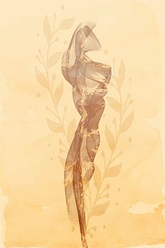 Zijden sjaal in een licht zomerbriesje | bruin van Melanie Viola