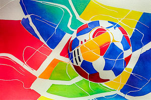 Illustration Ball der Fußballweltmeisterschaft in Katar