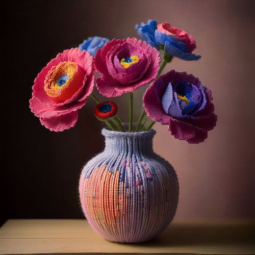 Bouquet of textile roses