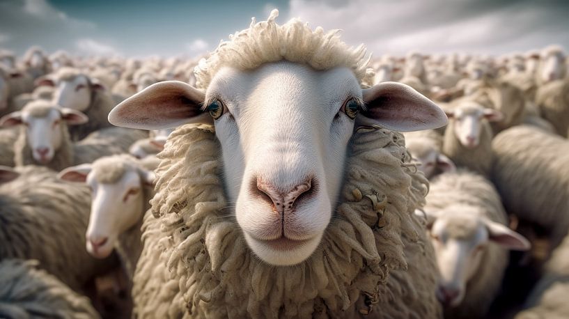 Sheep in the flock by Vlindertuin-Art