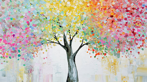 Farbenfrohe Baum-Explosion